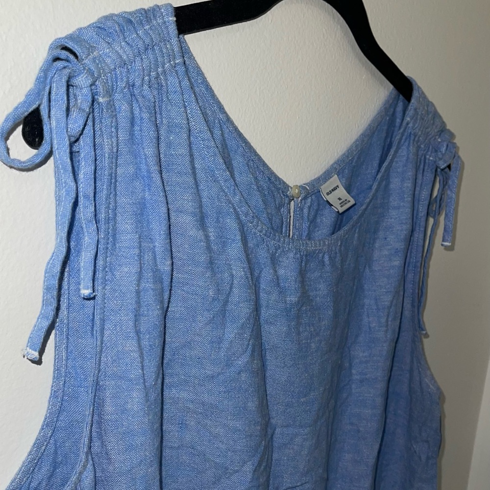 Jean colored romper from Old Navy.
